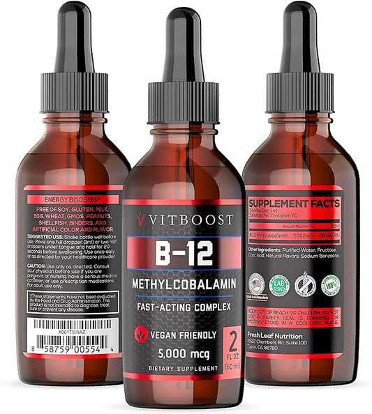 Vegan Liquid B-12 Drops – 60 5000 mcg B12 Liquid