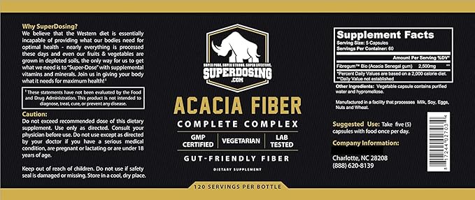 Fast Acting, Organic Acacia Senegal Fiber 300pk. Natural