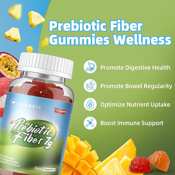 AFXMATE Fiber Supplement Gummies, 7g Fiber 120 Count