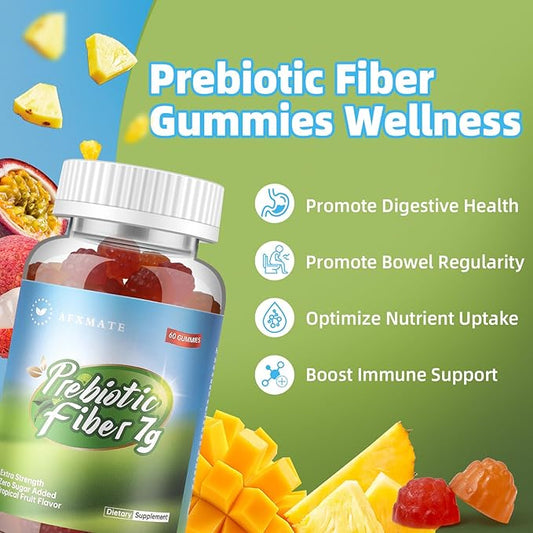 AFXMATE Fiber Supplement Gummies, 7g Fiber 120 Count