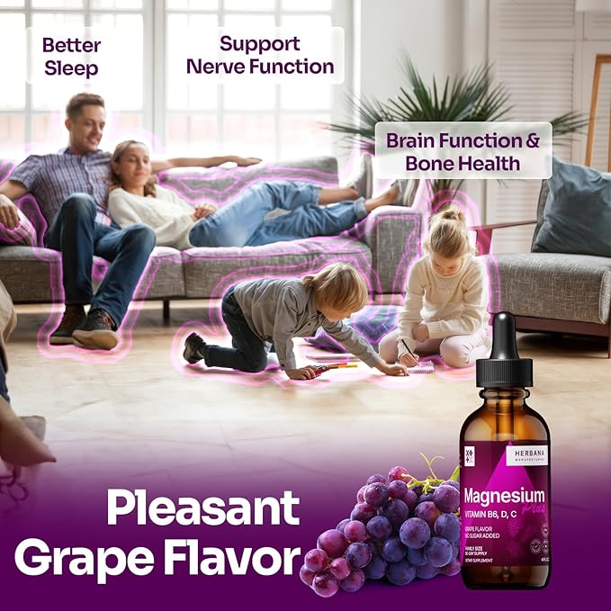 Magnesium Plus Grape Flavor 4 fl B6, D, 100% Absorption 90-Day Supply