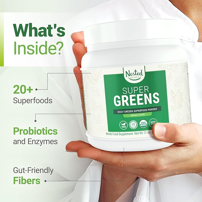 Super Greens Daily Greens Superfood Powder w/20+ Whole 60 Servings