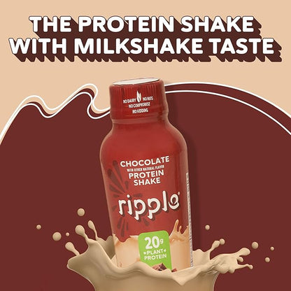 Ripple Vegan Protein Shake 20g Nutritious 12 Oz, 12 Pack