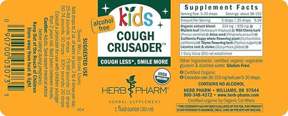 Herb Pharm Kids Certified-Organic Alcohol-Free Cough 1 Fl