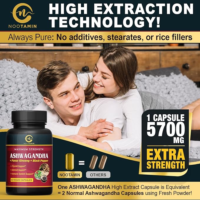 Organic India Ashwagandha Capsules 5700mg 60 Vegan 2 Months