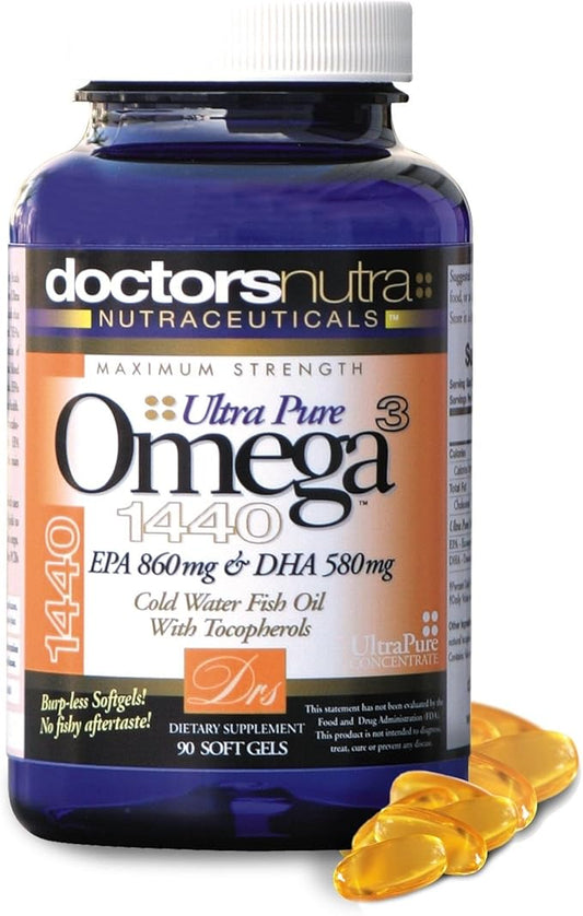 Natural Wild Caught Fish Oil Maximum 3 DPA-EPA-DHA 2,900 Milligram 90 Burp-Less