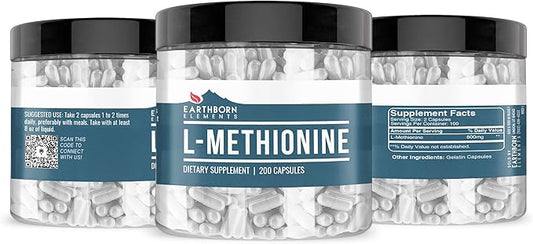 Earthborn Elements L-Methionine 200 Capsules, Pure