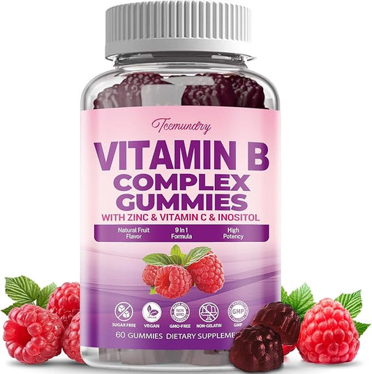 Sugar-Free Vitamin B Complex Gummies for Women B12, Methyl (60 Count)