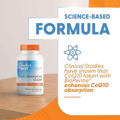 Doctor's Best High Absorption CoQ10 100 mg 360 Veggie 1)