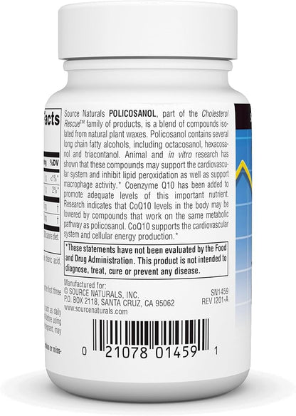 Source Naturals Policosanol with Coenzyme Q10, 10 Mg -120 Tablets