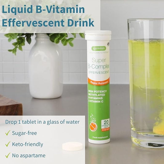 Super B-Complex Liquid B-Vitamin Effervescent Drink, 120 Effervescent