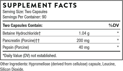 THORNE Multi Enzyme (Formerly B.P.P.) 180 Capsules 90 Servings