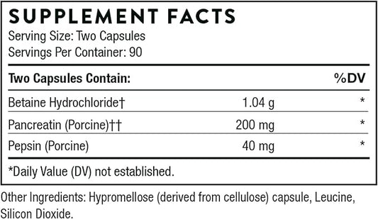 THORNE Multi Enzyme (Formerly B.P.P.) 180 Capsules 90 Servings