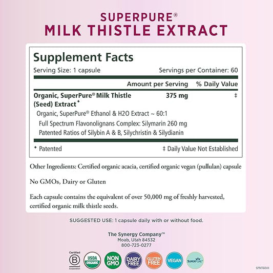PURE SYNERGY SuperPure Milk Thistle Extract (60 Capsules)