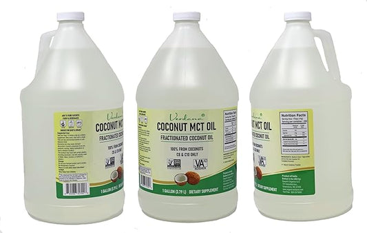 Verdana Coconut MCT Oil, Fractionated, Genuine 100% Coconut Derived, Kosher Food Grade, Vegan, NON-GMO, Great for Keto and Paleo Diet, Ayurvedic Oil Pulling Oral Rinse Mouthwash (1 Gallon)
