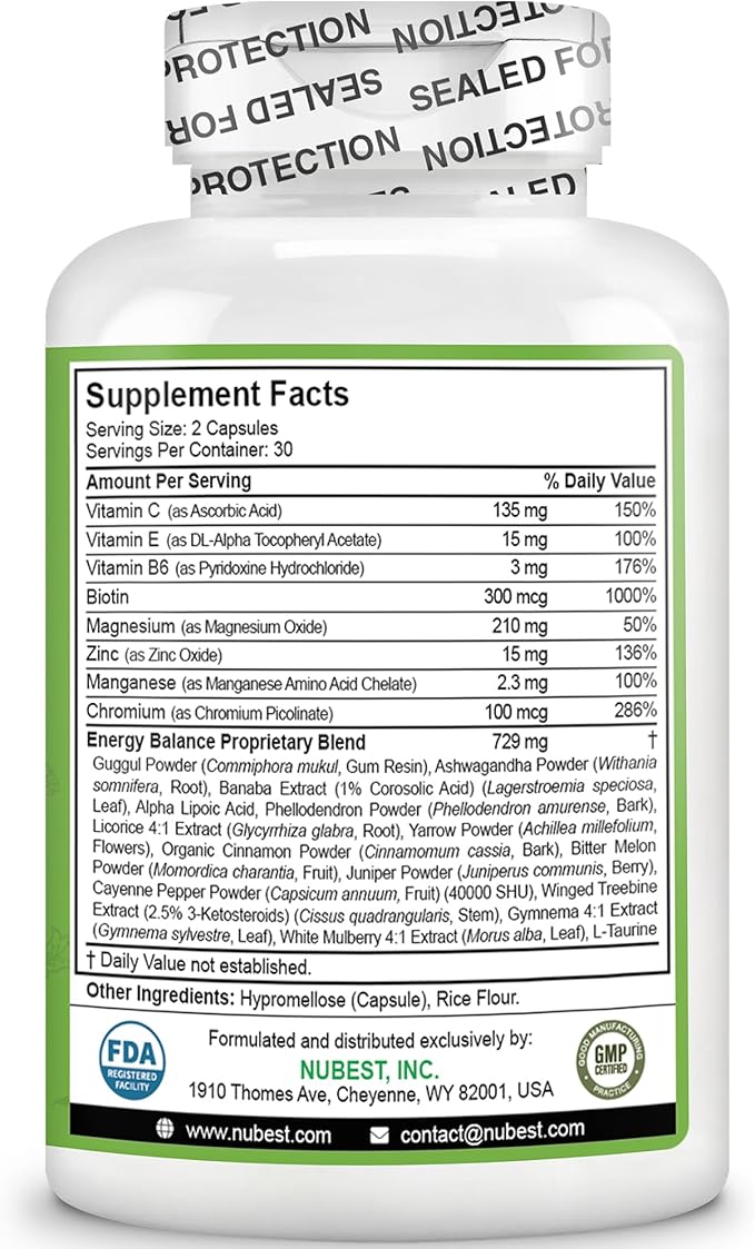 NuBest Blood Sugar - Advanced Formula with Bitter Melon, Ashwagandha, Cinnamon, Chromium, Magnesium, Vitamins, Alpha Lipoic Acid, Cayenne Pepper & More - Pack 1
