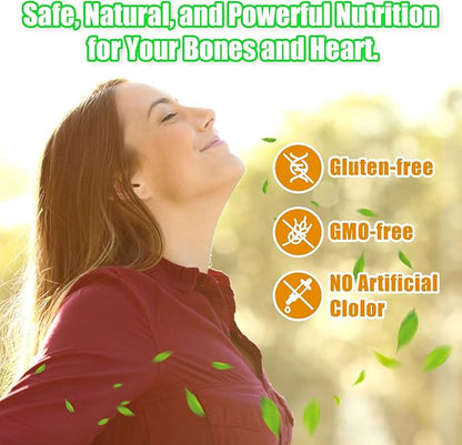 Natural Vitamin D3 K2 Gummies, 2000 IU Vitamin D3 & 100 mcg Vitamin K2,Supports Healthy Bone, Immune Health Supplement, GMO Free, Gluten Free, Strawberry Flavor, 60 Count