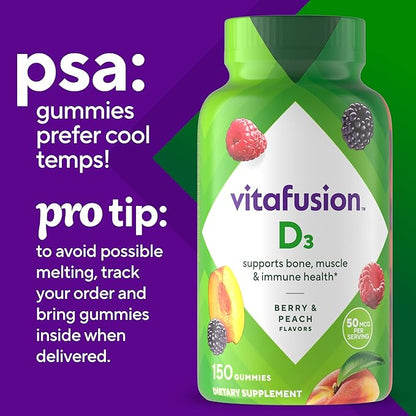 Vitafusion Vitamin D3 Gummy Vitamins 50 mcg 75 Day 150 Count
