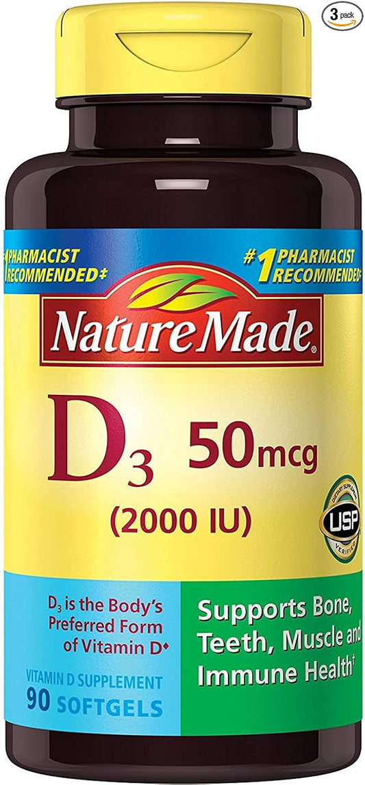 Nature Made Vitamin D3 2000 IU 90 ea 3)