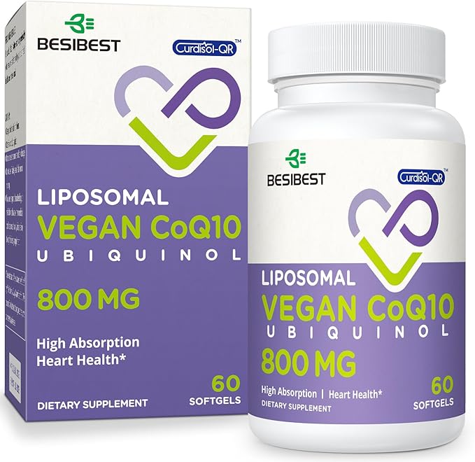 Liposomal Ubiquinol CoQ10 800 MG Softgel, CoQ10 Ubiquinol Q10 800mg, 800mg, Powerful 60 Vegan