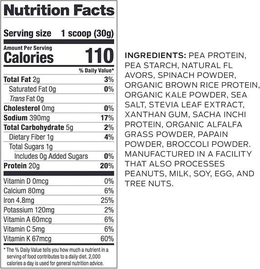 Vega Protein and Greens, Salted Caramel, 20g Plant 1.7 Pounds (25 Servings)