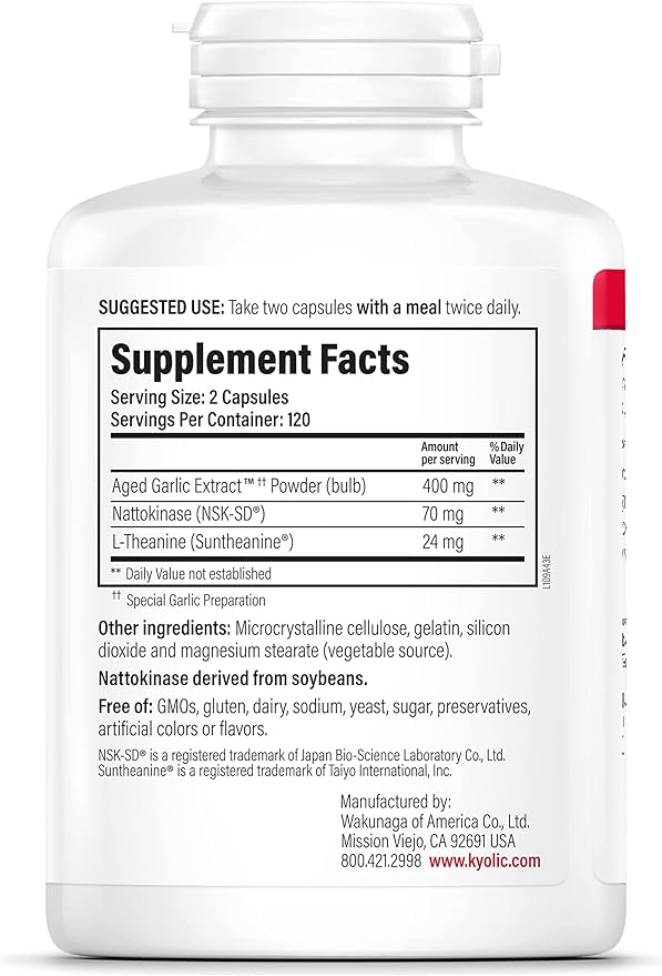 Kyolic Aged Garlic Extract Formula 109, 240 Capsules
