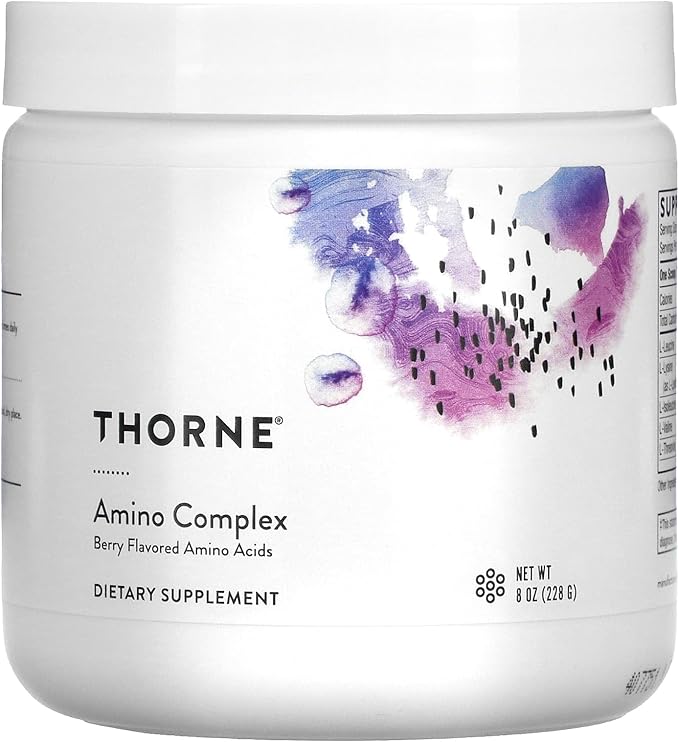 THORNE Amino Complex - Clinically-Validated EAA and BCAA Powder for Pre or Post-Workout - Promotes Lean Muscle Mass & Energy Production - NSF Certified for Sport - 30 Servings - 8.0 Oz - Berry Flavor