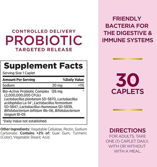 Nature's Bounty Probiotic, Controlled Delivery Dietary 30 Caplets