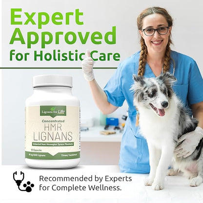 Lignans for Life HMR Lignans for Dogs, 40mg - 90 Capsules, Dog Vitamin for Healthy Pet | Natural Dog Multivitamin | Dog Wellness Supplement | Dog Nutritional Supplement | Pet Vitamin 2-Pack
