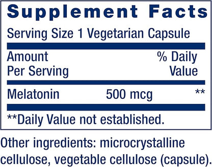 Life Extension Melatonin, 500 mcg – 200 Capsules