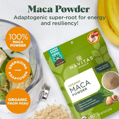 Navitas Organics Maca Powder, 4 oz. Bag, 23 Servings — Organic, Non-GMO, Low Temp-Dried, Gluten-Free