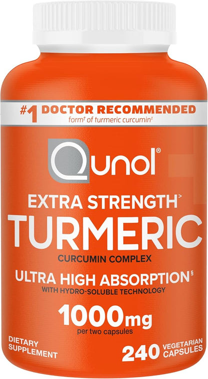 Qunol Turmeric Curcumin Supplement, Turmeric 1000mg 240 Count 1)