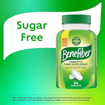 Benefiber Prebiotic Fiber Supplement Caplets, 84 Count
