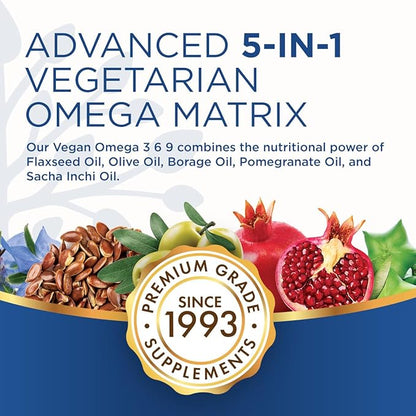 Purity Products Omega 3-6-9 Vegan and “5 in 1” Essential 3 6 6 9 9 Essential (60)