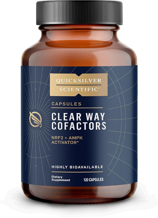 Quicksilver Scientific Clear Way Cofactors - Body Detox Cleanse Support with Vitamin B1, Dandelion Extract, Quercetin & Nattokinase Enzyme - Antioxidant Cleanse to Support Gut Health (120 Capsules)