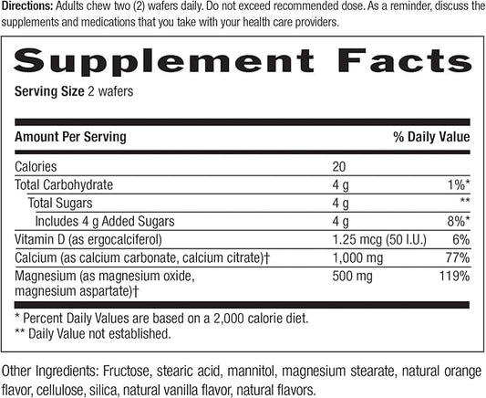 Country Life Cal-Snack, Chewable Calcium, Magnesium 1000mg/500mg/50 IU, 60 Wafers,