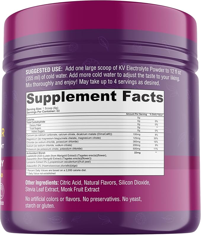 Keto Vitals Electrolytes Powder - Antioxidant Blend Keto Electrolytes Powder with Potassium, Magnesium, Sodium, & Calcium - No Sugar Electrolyte Drink Mix & Hydration Powder, 60 Servings, BlackBerry