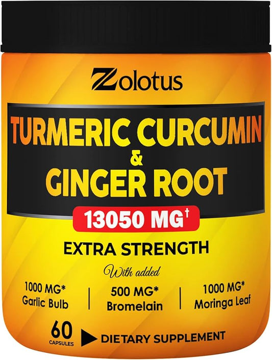 6 in 1 Turmeric Curcumin + 95% Curcuminoids, 13050mg, with 60 Capsules