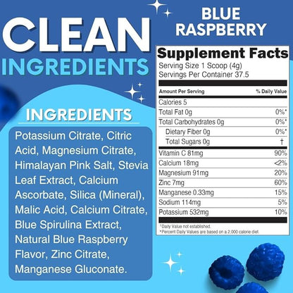 Zero Sugar - Blue Raspberry Electrolytes 37 Servings