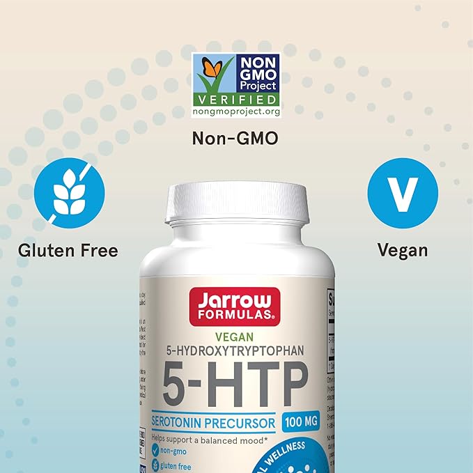 Jarrow Formulas 5-HTP, 100 mg, Serotonin 60 Veggie 60 Day