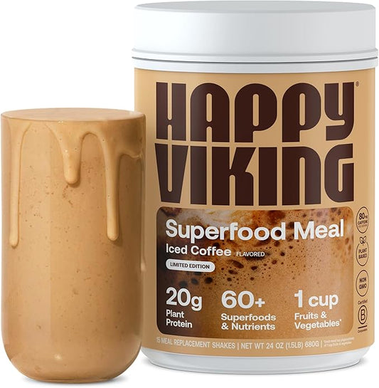 Happy Viking Iced Coffee Protein Powder, 20G Protein, 1 Canister (24 oz.)