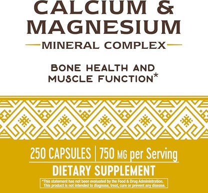 Nature's Way Calcium & Magnesium Mineral 750 mg 250 Capsules