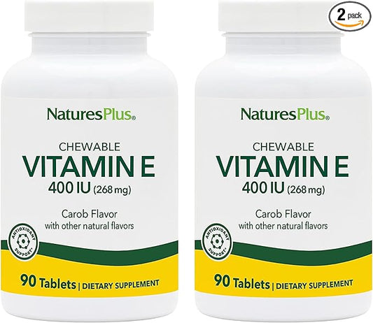 Natures Plus Vitamin E, Natural Carob Flavor 90 Chewable 2 - 180 Total