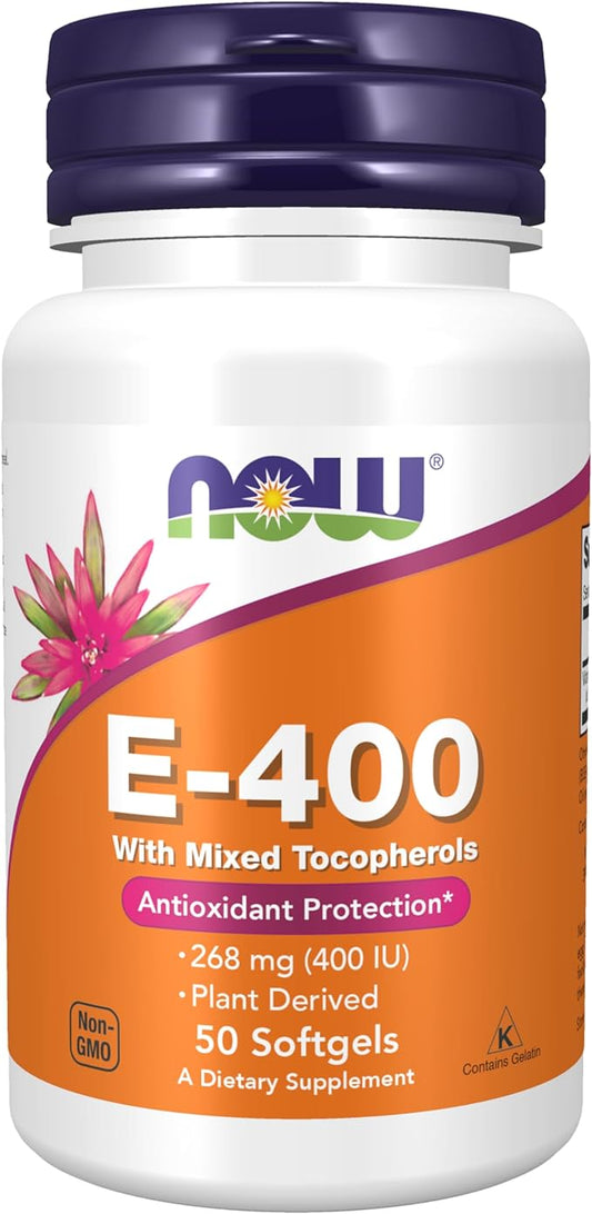 NOW Supplements, Vitamin E-400 IU Mixed 50 Softgels