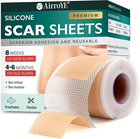 Silicone Scar Sheets,Silicone Scar Tape(1.6"x 120" Roll-3M), Reusable