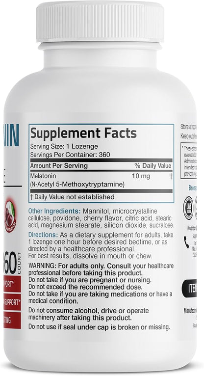 Bronson Melatonin 10mg Fast Dissolve Cherry 360 Count