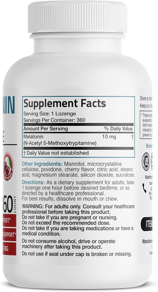 Bronson Melatonin 10mg Fast Dissolve Cherry 360 Count