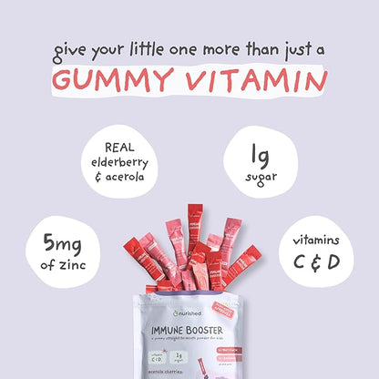 Kids Immune Booster with Elderberry, Acerola 30 Servings 2 flavors