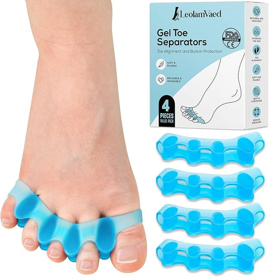(4 Pieces) Reusable Toe Separators &