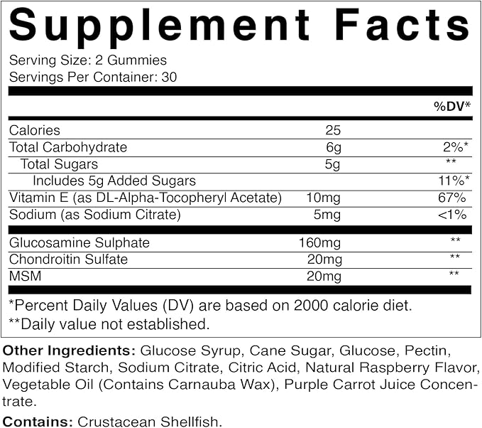 Vitamatic Glucosamine Chondroitin Gummies with MSM 60 Pectin